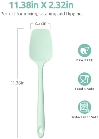 U-Taste Silicone Spoon Spatula, 600°F High Temp Scoop, Mint Green - Image 2