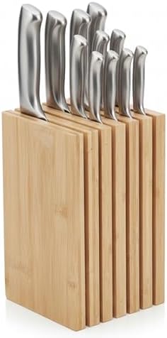 Libken Bamboo Knife Block – Minimal Scandinavian Design, Universal Knife Holder by Libken