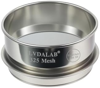4" Full 304 Stainless Steel Lab Sieve, 325 Mesh Sifter by LVDALAB