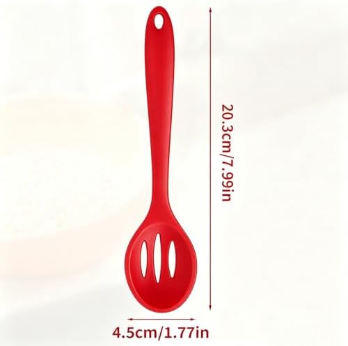 Small Silicone Slotted Spoons for Cooking, Heat Resistant Kitchen Serving Spoon - Image 2