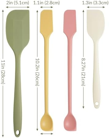 NiHome 4 Pcs Silicone Spatula Set, Heat Resistant Baking & Cooking Spatulas - Image 6