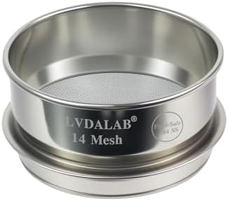 4" Full 304 Stainless Steel Lab Sieve, 14 Mesh Sifter by LVDALAB