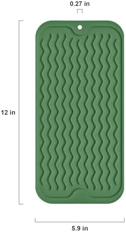 Silicone Dish Drying Mat, Non-Slip Easy Clean Sink Mat, Dark Green - Image 2