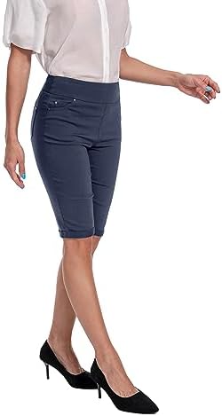 Jenna Rose Women's Stretch Bermuda Shorts – 5-Pocket, Cuffed Hem, Mid-Length - Image 3