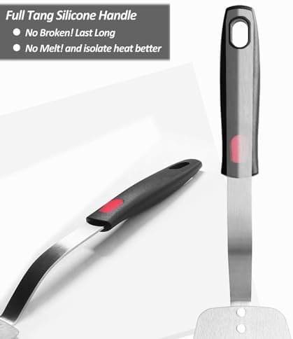 Stainless Steel Flexible Spatula, Thin Metal Turner, Small Slotted - Image 5