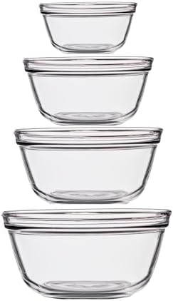 Anchor Hocking 4 Piece Glass Mixing Bowls Set – Durable, and Dishwasher Safe – by AnchorHocking