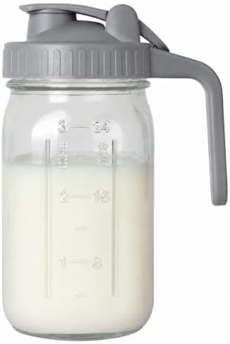 32 oz Breast Milk Pitcher, Glass Mason Jar Pitcher by OneDream