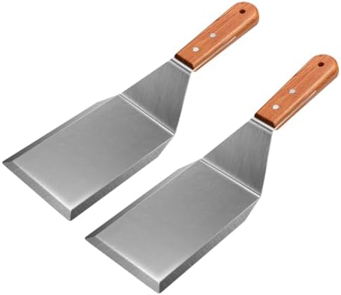 2 Pack Extra Wide Metal Spatula – Stainless Steel Griddle & Grill Turner by Unknown