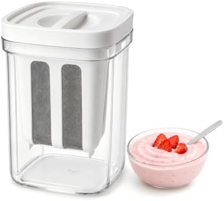 Greek Yogurt Strainer with Lid, 44 oz Fine Mesh Filter by Unknown