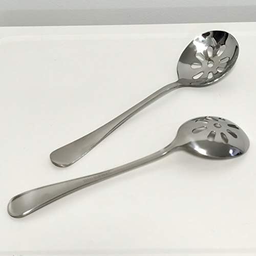 2-Pack 7.7-inch Stainless Steel Slotted Soup Serving Spoon Colander - Image 5