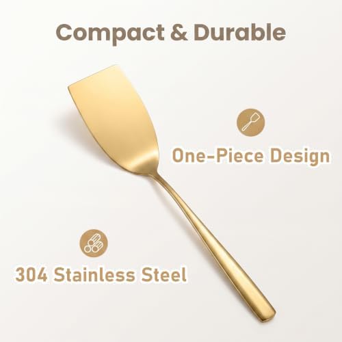 9.72-Inch Mini Spatula Thin Edge Metal Flat Turner Stainless Steel - Image 3