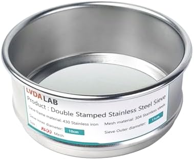 4" 304 Stainless Steel Lab Sieve, 1400 Mesh Screen Sifter by LVDALAB