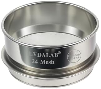 4" Full 304 Stainless Steel Lab Sieve, 24 Mesh Sifter by LVDALAB