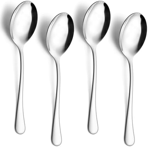 E-far Large Serving Spoons Set of 4, Stainless Steel Serving Utensils Set by E-far