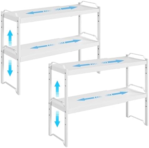 4 Pack Kitchen Cabinet Shelves Organizers, Kitchen Counter Storage Shelf Spice by X-cosrack