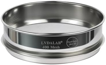 8" Full 304 Stainless Steel Lab Sieve, 400 Mesh by LVDALAB