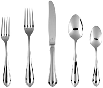 Fortessa Forge 18/10 Stainless Steel Flatware, 5 Piece Place Setting, Service by Unknown