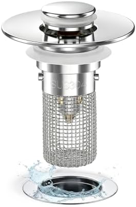 Bathroom Sink Drain Strainer Hair Catcher, Pop Up Universal Sink Drain Stopper by Unknown