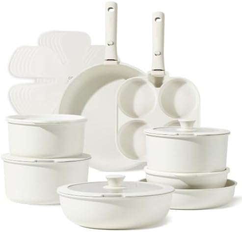 CAROTE 22pcs Pots and Pans Set Non Stick, Detachable Handle Cookware Sets by CAROTE
