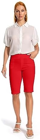 Jenna Rose Women's Stretch Bermuda Shorts – 5-Pocket, Cuffed Hem, Mid-Length - Image 5