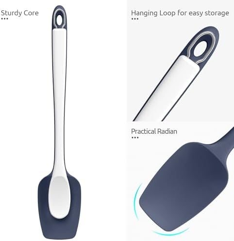 U-Taste 14" Long Silicone Spoonula, 600°F High Temp Spatula, Midnight Blue - Image 6