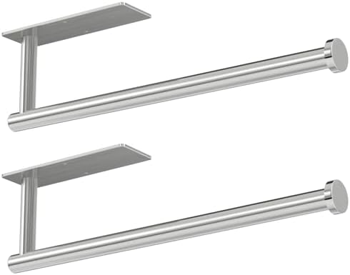 Paper Towel Holder, Self-Adhesive or Drilling， Brushed Nickel, 2 Pack by niffgaff