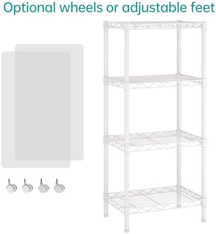 SINGAYE 4 Small Shelves Storage Shelf Wire Shelving Unit Metal Shelf Adjustable - Image 4