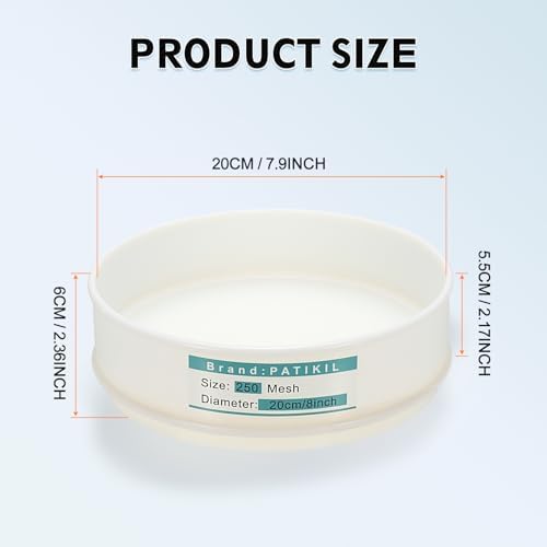PATIKIL 250 Mesh Lab Sieve, 7.9" Diameter Sifting Screen Nylon Wire Cloth Fine - Image 2