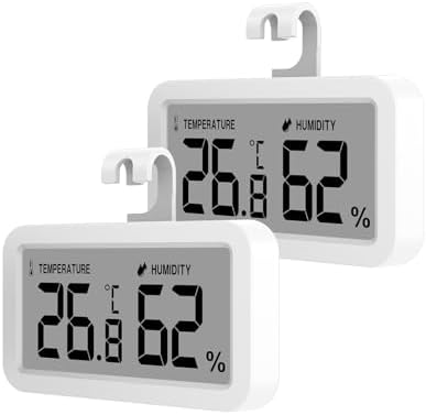 Elitech 2Pack Fridge Thermometer Hygrometer Digital Freeze Refrigerator by Elitech
