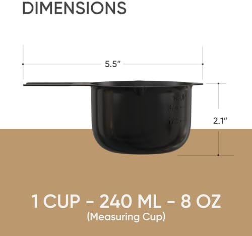 Color Up 1 Cup Measuring Cup – Premium Black Stainless Steel, Accurate - Image 3