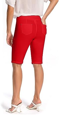 Jenna Rose Women's Stretch Bermuda Shorts – 5-Pocket, Cuffed Hem, Mid-Length - Image 4