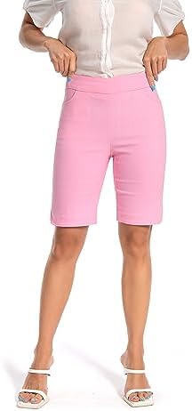 Women's Work Casual Super Stretch Tulip-Hem Pull-On Dress Shorts - Image 3