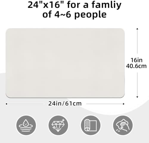 LOPNUR Large Dish Drying Mat for Kitchen Counter, Cream White - Image 3