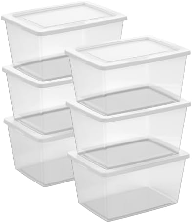 Sterilite Clear Storage Box Stackable Tote, 58 Quart by Sterilite