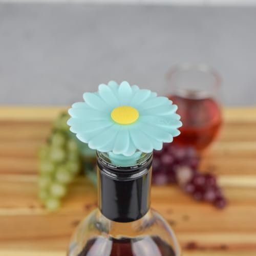 Charles Viancin Set of 4 Daisy Wine Stoppers/Silicone Bottle Stoppers - Image 3