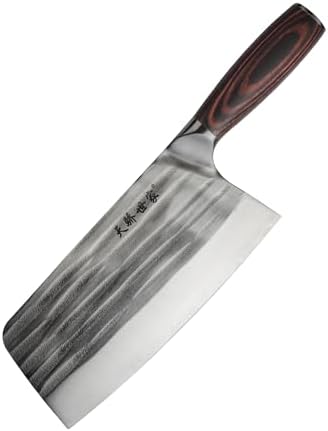 TJ POP Cleaver Knife 7.7 Inch, Ultra Sharp Chinese Chef's knife Meat Vegetable by TJPOP