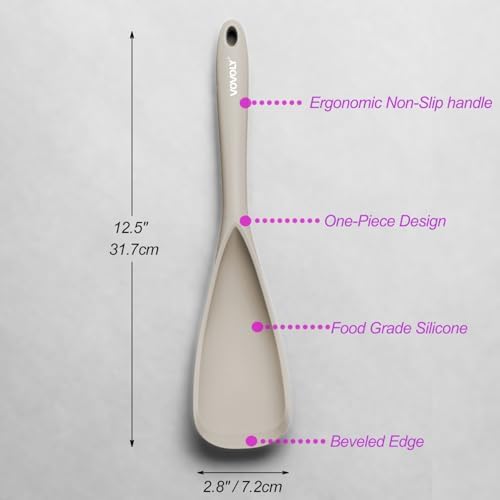 Vovoly Cooking Spoons, Nonstick Silicone Spatula Spoon - Image 2