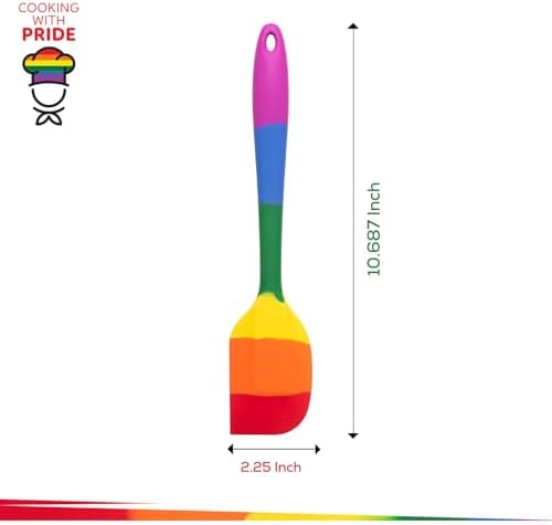 Cooking With Pride Non-Stick Scraper Spatula, Heat-Safe Silicone With Iron Core - Image 3