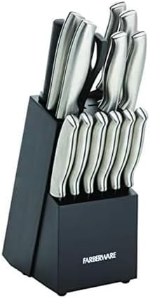 Farberware 15-Piece Kitchen Knife Block Set, Stainless Steel by Farberware