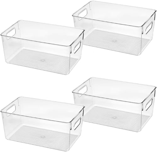 Clear Plastic Storage Bins, Pantry Organizers and Storage Containers Fridge by CONTROLKITCHEN