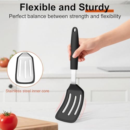 2 Pack Silicone Kitchen Spatula Set, 600°F Heat Resistant - Image 5