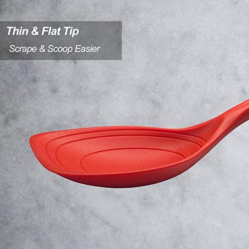 Vovoly Large Silicone Cooking Spoon Set, Deep bowl & Measurement Mark - Image 4