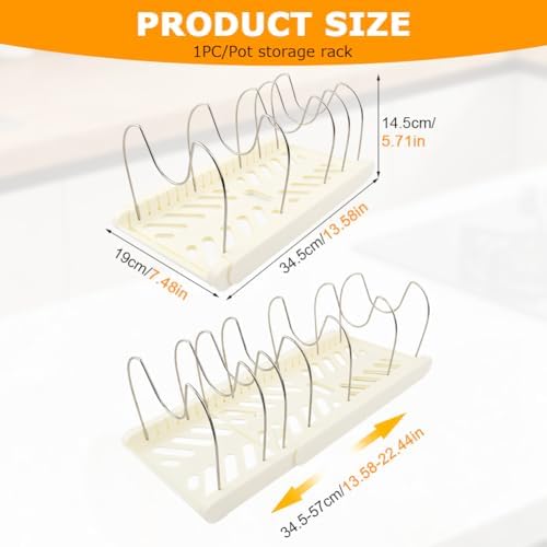 Pots and Pans Organizer for under Cabinet, Expandable Pot Lid Holder - Image 2