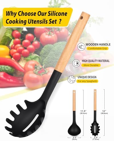 BUNDLEPRO Silicone Soup Ladle and Pasta Spoon Set - Image 2
