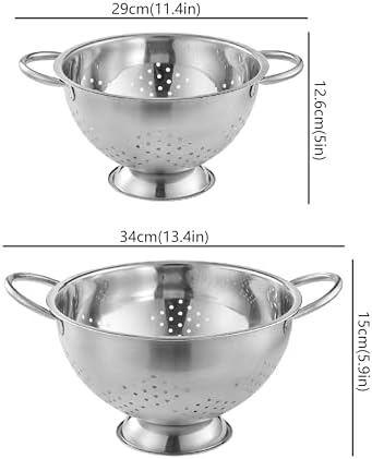 2 Pack Stainless Steel Colander Set - Image 2