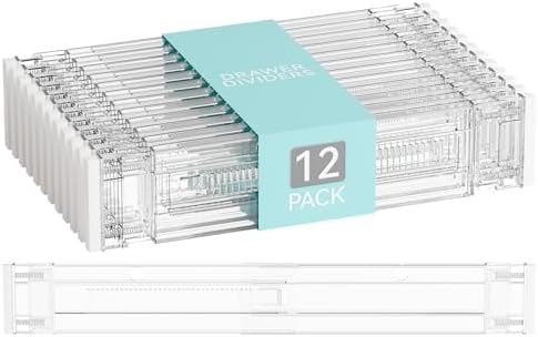 Yieach 12Pack 3.2 Inch Shallow Acrylic Drawer Dividers by Yieach