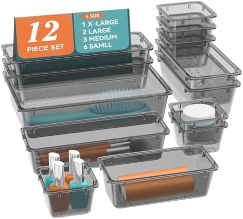 12 PCS Drawer Organizer Set, Makeup Organizers, Tool Storage Trays by Unknown