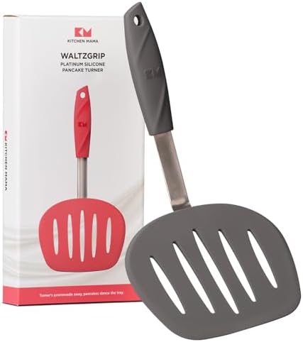Kitchen Mama WaltzGrip Platinum Silicone Pancake Spatula Turner, Metal Gray by KitchenMama