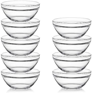 Sweejar 4.5 inch Small Glass Bowls Set, 12 oz Prep Bowls by Sweejarco1949