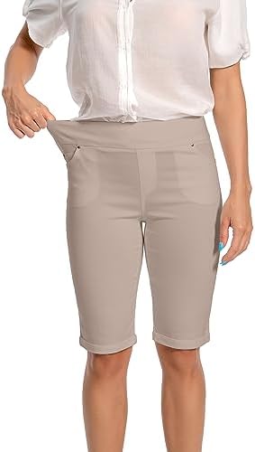 Jenna Rose Women's Stretch Bermuda Shorts – 5-Pocket, Cuffed Hem, Mid-Length - Image 6